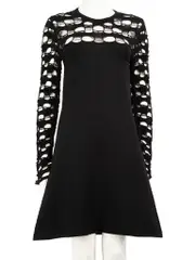Black Cut Out Accent Knit Dress