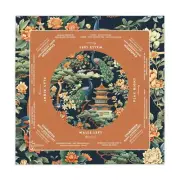 Orange Navy Peacock Mahjong Mat 30x30 - Durable Surface for Great Game Nights