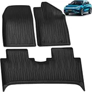 EVPEIWE BYD Atto 3 Floor Mats Set, 3PCS Atto 3 All Weather Floor Mats Waterproof TPE Anti-Slip Driver/Passenger/Rear Seat Mats, Custom Fit Cover Protector for 2022-2024 BYD ATTO3