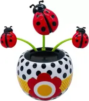 Solar Powered Dancing Flower Toy, the Ladybird with Seven Stars Solar Swinging F