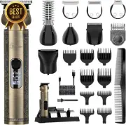8-in-1 Men’s Beard Trimmer Grooming Kit Zero Gap T-Blade Cordless Razor