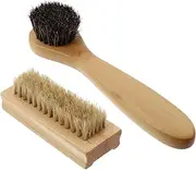 Mobestech Wooden Body Brushes Set 2pcs Nail Cleaning Brush Hand Scrubber Lint Removal Tool Multi-Functional for Home Travel