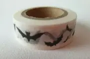 FLYING BATS HALLOWEEN Washi Tape 15mm x 10M Journal Craft Masking Adhesive Bujo