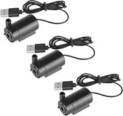 SIPYTOPF 3Pcs DC 3-5V USB Micro Submersible Mini Water Pump for Aquariums Fish Tank Pond Fountain Hydroponics Garden (Black)