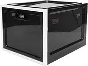 Large Capacity Medication Lock Box, Secure Food Storage Cabinet with 3 Digit Combination Code Home Security for Snack Home Safety (Black and White Frame)