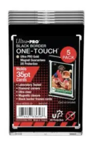 5-Pack Ultra Pro BLACK Border 35pt One Touch Magnetic Trading Card Holder