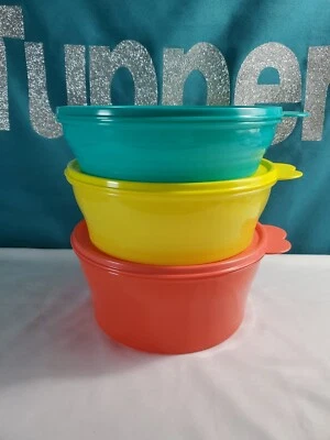 Tupperware Classic Bowl Kitchen Fridge Food Storage Containers Set of 3 New