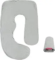 Pregnancy Pillow Cover J Shaped Pillowcase, Full Body Maternity Pillow Replacement Cover, Breathable, Machine Washable
