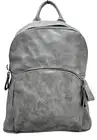 MADISON WEST GRAY VEGAN LEATHER BACKPACK CHROME ACCENTS MEDIUM BAG
