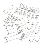 50 pc Pegboard Hook Organizer Assorted Set Peg Board Wall Shelf Tool Hanger