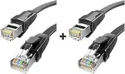 Ethernet Cable CAT8 40Gbps Cotton Braided PVC Network LAN Cable Fit Fit for PC Modulator PS 5/4 Router RJ45 Cable Ethernet (Color : Cat 8 Flat PVC 2Pcs, Size : 5m)