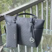 Michael Kors Charlotte Top Zip Tote Shoulder tote Handbag +Wristlet Wallet MK