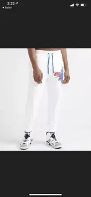 Nike Air Jordan Jumpman Wings Classic White Joggers Pants BQ8470-100 Size Small