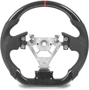 Steering Wheel, Compatible with Infiniti G35 2003-2007, Carbon Fiber Style Wheel, Ergonomic Grip Steering, Hydro Dipped Replacement Wheel