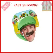 Super Mario Bros. Luigi Adult Costume Hat & Mustache One Size