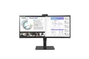 LG 34' 34BQ77QC-B Webcam IPS WQHD UltraWide , 3440x1440 21:9 5ms, HDR10 Height Adjust Tilt Swivel Pivot, SPK HDMI DP USB-C 90w, RJ45 Monitor