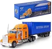 AIUAZA 1/65 Truck Model, Realistic Kids Truck Toy, Alloy Semi Truck, Trailer Toy for Boys