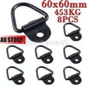 8PCS Heavy Duty Fixing Point Anchor Lashing Eye Tie Down Loop Black D-Ring Hook