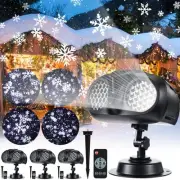 4 Pcs Christmas Snowflake Projector Lights Outdoor Waterproof Highlight Rotat...