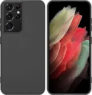 [TENOC] Phone Case for Samsung Galaxy S21 Ultra 5G, Black Case Anti-Fingerprint Protective Bumper Matte Cover