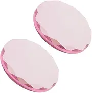 2Piece Crystal Glass Adhesive Glue Pallet Holder for Eyelash Extensions Pink