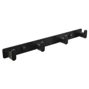 Coat Rack Wall Mounted - Heavy Duty Wall Hooks 304 Stainless 4 Hooks Black