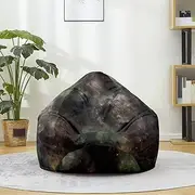 Morbuy Bean Bag Cover 3D Starry Sky Print Sofa Cover Lazy Lounger Bean Bag No Filler Detachable Washable Puff Sofa Lounge Recliner for Living Room, Children's Room (XL,Black Smoke)