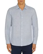 Orlebar Brown Giles Linen Textured Tailored Fit Button Down Shirt