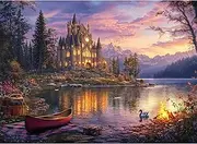 [Yunlus] Jigsaw Puzzles for Adults 1000 Pieces Twilight Castle Impossible Hard Difficult Challenging Puzzles for Adults Teens 1000pc Reflections Lake Jigsaw Puzzle 1000 Pieces 28 x 20 inch