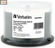 100-Pak =16X= VERBATIM DataLifePlus =WHITE THERMAL HUB= DVD-R's! Verbatim 95211