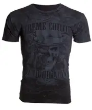 Xtreme Couture Affliction Men's T-Shirt DEAD OR ALIVE Skull Black Tattoo Biker S