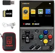 MIYOO Mini V4 Handheld Retro Game Console with Storage Bag, 2.8 Inch IPS 750x560 Resolution Screen 2000mAh Battery Portable Game Console, Built-in 64GB TF Card & 6000+ Games