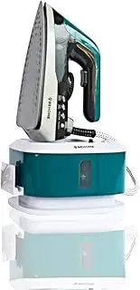 Iron with Ceramic Plate in Continuous Steam, Adjustable Temperature, 1.5 Litre Capacity, Anti-Limescale Filter with Cable Winder, Colour Dark Grey, White and Brass