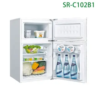 【SANLUX台灣三洋】 【SR-C102B1】102公升雙門直冷定頻電冰箱(標準安裝)