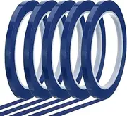 uxcell Whiteboard Tape 1/4" x 72 Yard Pinstripe Graphic Chart Line Grid Marking Tapes for Classroom Office Dry Erase Board Art, Blue, Pack of 5