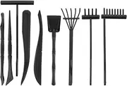 Gadpiparty 9 Pcs Mini Zen Garden Rakes Meditation Sand Zen Garden Tools Bamboo Rock Zen Garden Kit Fidget Toy Zen Garden Accessory for Home Office Table Black