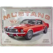 Ford Mustang Red 1967 GT Sign 30x40cm by Nostalgic Art