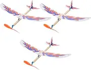 Angoily 3pcs DIY Aircraft Model Kit Creative Rubber Band Powered Plane Educational for Improves Logical Thinking Manipulative Skills Lightweight Portable Design