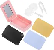 [CALLARON] 4pcs Travel Case with Mirror and Lens Remover Tool Compact Portable Holder Box for Jewelry Storage Mini Storage Kit for Outdoor and Travel
