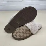 MICHAEL KORS Tula Scuff Slipper Women's Size US 10 M Beige/Ebony