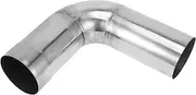 X AUTOHAUX 90 Degree Mandrel Exhaust Tube Car Exhaust Pipe Mandrel Bend DIY Custom Tubing Pipe 3.5" OD 7.87" Leg Length 304 Stainless Steel Silver Tone