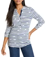 Nzt By Nic+Zoe Sketched Stripe Cozy Tee