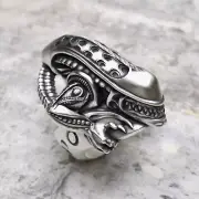 Alien Ring 925 Sterling Silver - Sci-Fi Xenomorph Monster Statement Ring