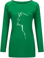 [N\P] NP Women Clothes Spring Summer Casual Women's Shirt Print Long Sleeve Green