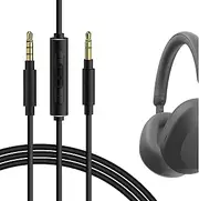 Geekria Audio Cable with Mic Compatible with Sony ULT Wear, WH-XB910N, WH-1000XM5 Headphones, 1/8" (3.5mm) to 3.5mm Replacement Stereo Cord with Inline Microphone (4 ft/1.2 m)