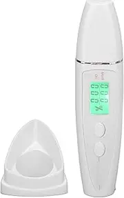 KOSDFOGE Smart Facial Skin Tester Pen with Platinum Probe for Accurate Moisture, Oil, and Elasticity Analysis - Historical Data Query, Smart Reminder, and Simple, Elegant Design(White)