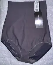 NAOMI & NICOLE Sleek Solutions Dark Grey Firm Control Hi Waist Brief Womens L XL