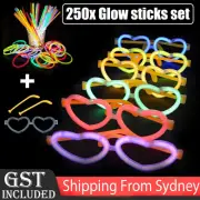 250PCS Multi Color Glow Sticks Love Shaped Glasses Light Party Glow In The Dark