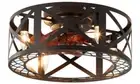 Genoxygic 18 in. Indoor Black Flush Mount Ceiling Fan with Light and Remote