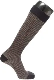 VenaCouture Womens 15-20mmHg Compression, Opaque Houndstooth Pattern Medium BLK/